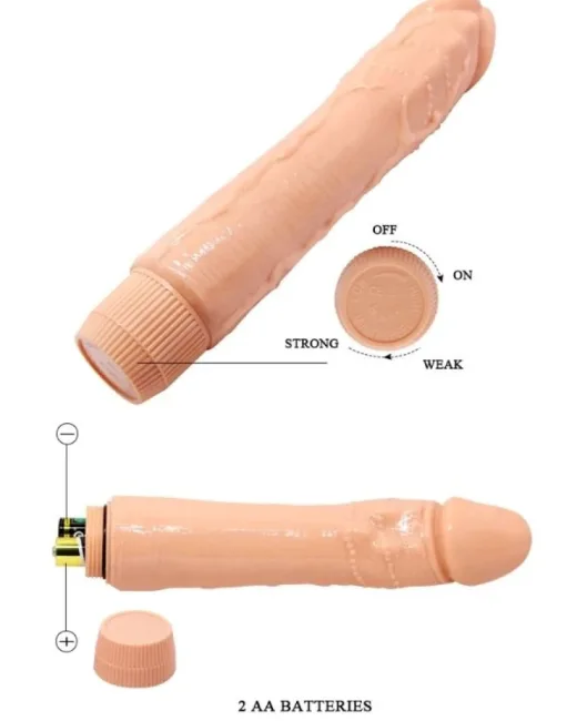 Güçlü Titreşimli 24 cm Realistik Vibratör – Hissedilir Damarlı