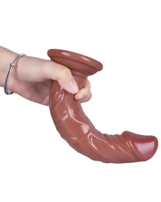 21 cm Kahverengi Dildo – Medikal Silikon – 4,5 cm Kalınlık