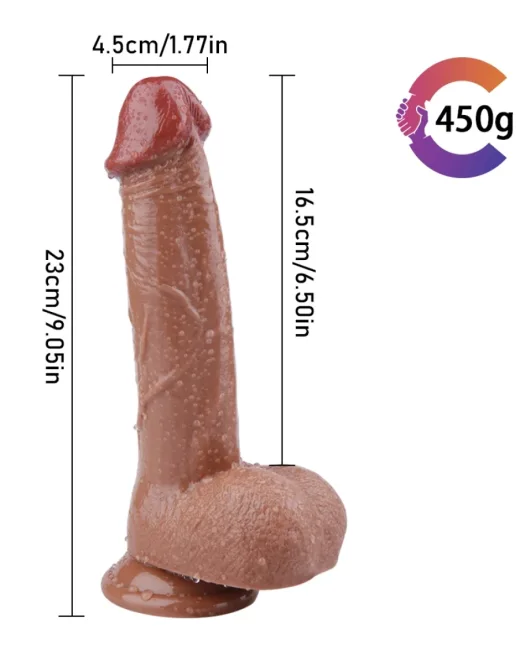 23 cm Kahverengi Gerçekçi Penis Formlu Dildo alternatif görünüm