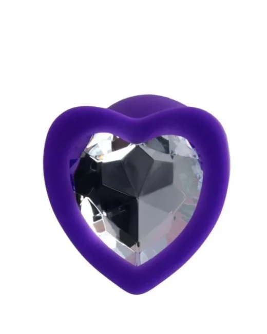 Diamond Heart Anal Plug Mor 7 cm 18 g – Silikon alternatif görünüm