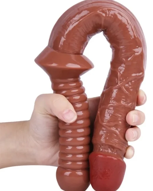 39 cm Kahverengi Realistik Kılıç Dildo – Medikal Silikon