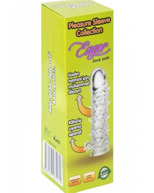 Eager Klitoris Uyarıcılı Tırtıklı Penis Kılıfı – TPE alternatif görünüm