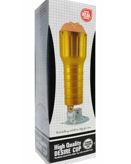 Desire Cup Fener Tipi Vantuzlu Suni Vajina Mastürbatörü – Altın – Silikon