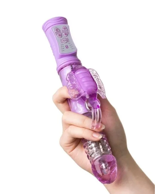 Serk High-Tech İleri Geri Haraketli Klitoral Uyarıcı Vibratör mor, 24,5 cm – TPE, İtmeli