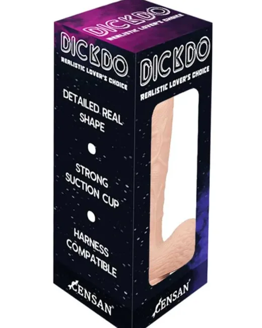 Dickdo Gerçekçi Testisli Penis Formlu Dildo 19 cm – Hissedilir Damarlı, Vantuzlu – Tasarım 03 alternatif görünüm