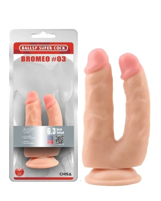 Bromeo Çiftli Kıkırdaklı Gerçekçi Dildo – Medikal Silikon