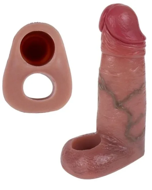 Dolgulu Testis Geçmeli Penis Kılıfı – Testisli