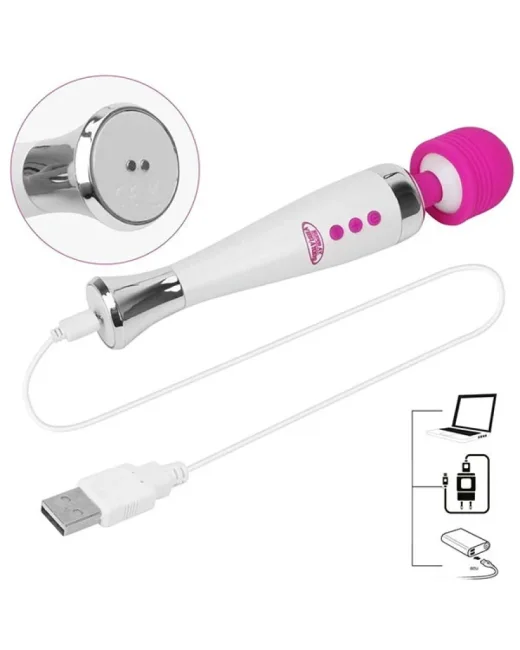 Super AV Şarjlı Masaj Vibratörü – Silikon