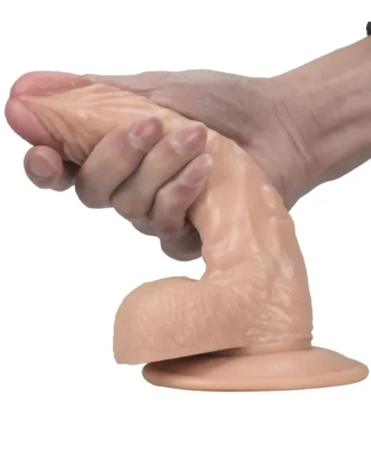 Gerçekçi Testisli Dildo 18,5 cm – Et Dokulu, Hissedilir Damarlı