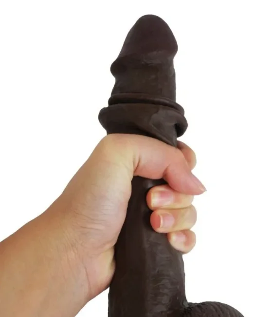Ultra Gerçekçi 24 cm Kahverengi Kıkırdaklı Dildo – Hissedilir Damarlı – Tasarım 01