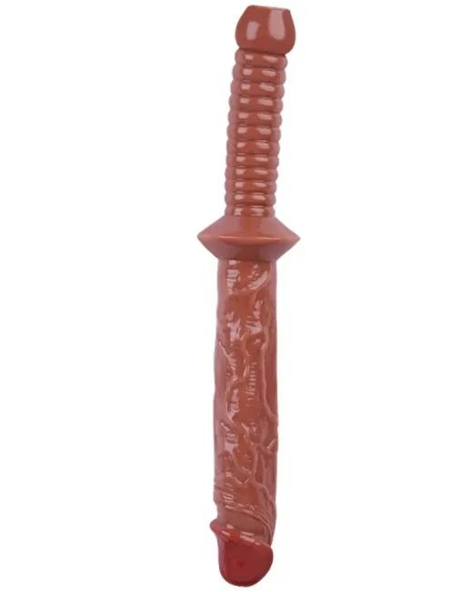 32 cm Kahverengi Realistik Kılıç Dildo – Medikal Silikon