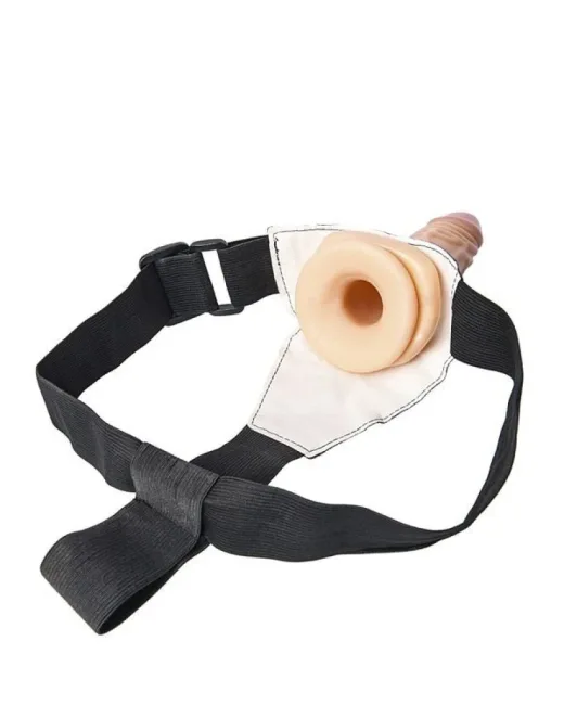 Belden Bağlamalı Strapon PVC Ten Rengi 18 cm