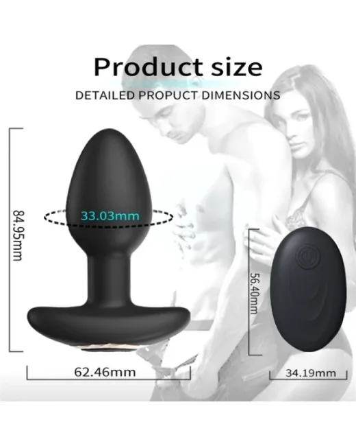 Kablosuz Uzaktan Kumandalı Titreşimli Anal Plug – Silikon alternatif görünüm