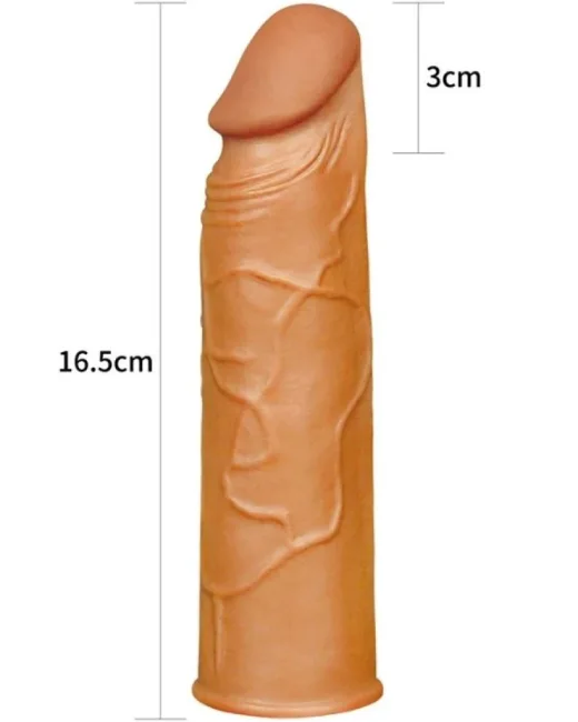 Add 1" Pleasure X Tender Penis Kılıfı Kahverengi – Hissedilir Damarlı alternatif görünüm
