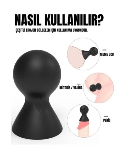 Meme Ucu Vakum Cup – Güçlü Emiş Özellikli Göğüs Uyarıcı – Silikon alternatif görünüm