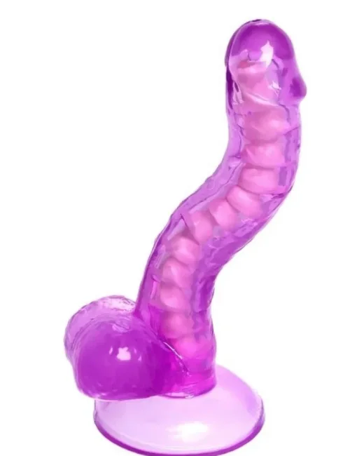 Kıkırdaklı Jel Dildo Celiam, TPE, mor, 20,5 cm