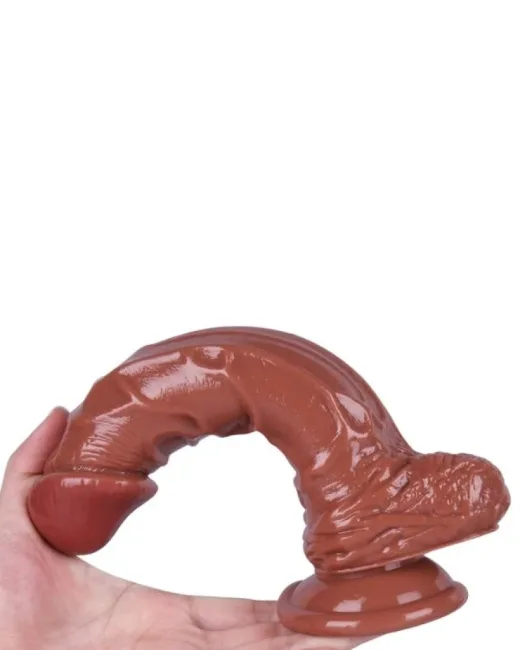 21 cm Kahverengi Dildo – Medikal Silikon – 3,8 cm Kalınlık