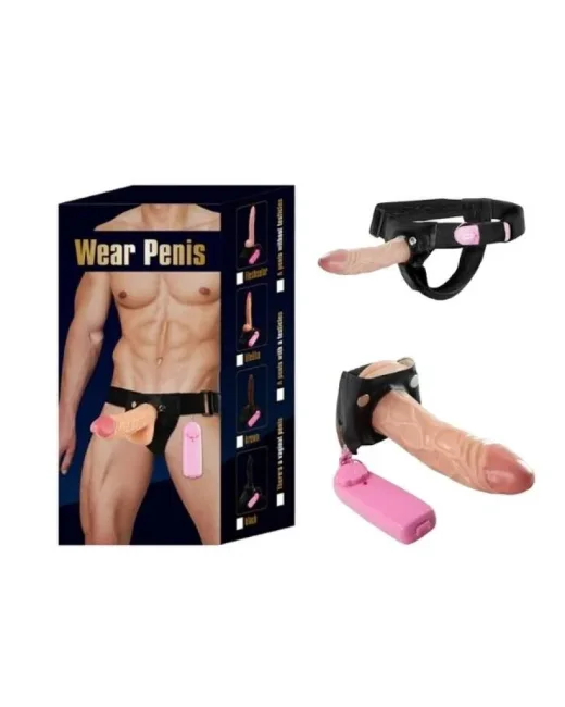 Titreşimli Belden Bağlamalı Realistik Penis Wear – Kumandalı, Deri