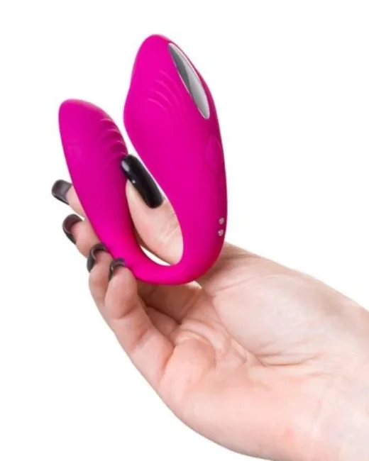 Cobrum Çiftler İçin Vibratör Silikon Pembe 9,6 cm – Şarjlı, Kumandalı