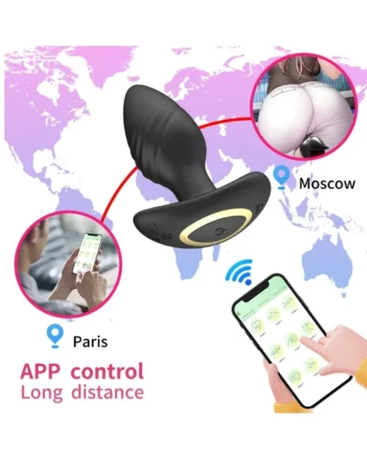 Big Boat Anchor Swing – Telefon Kontrollü Titreşimli Anal Plug (Siyah) – Silikon, Uygulama Kontrollü