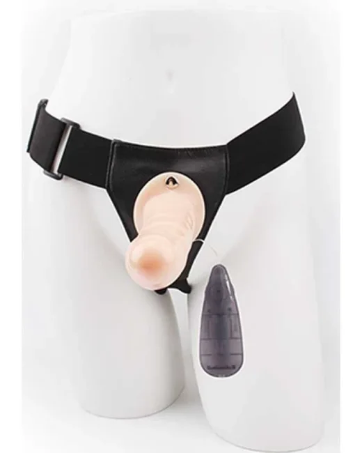 Hi Basic Penis Extender İçi Boş Titreşimli Belden Bağlamalı – Ten Rengi – Silikon
