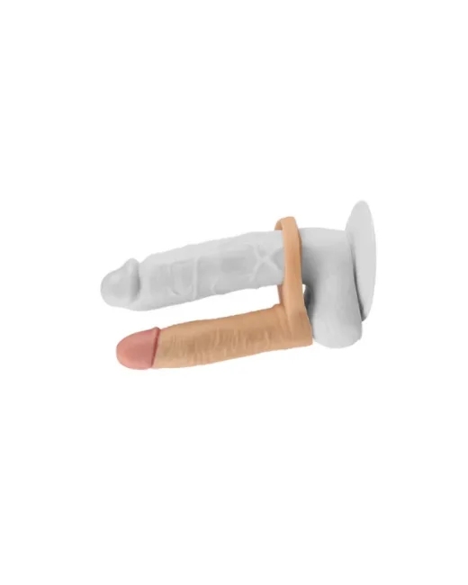 Titreşimli, gerçekçi 6.25 inç kayışlı anal dildo ile onun zevkini ikiye katlayın. alternatif görünüm