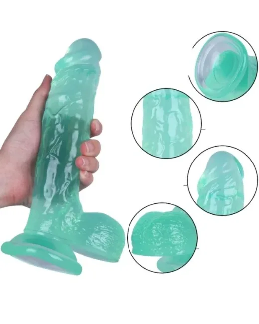 24 cm Yeşil Dildo – Medikal Silikon – 485 g
