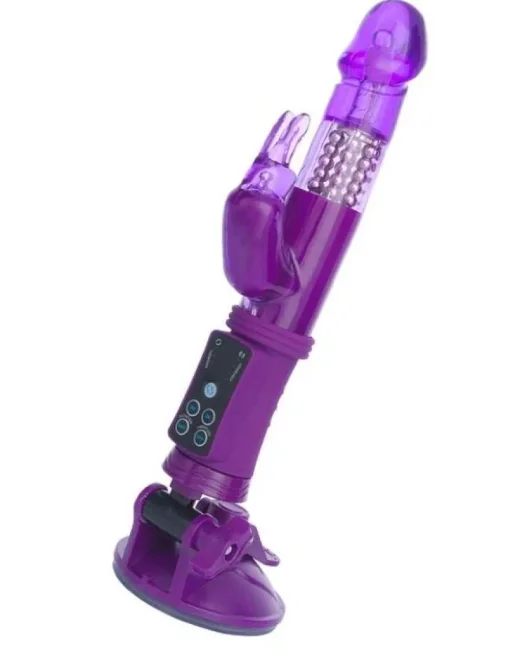 Klitoral Uyarıcı Vibratör TPR Mor 22 cm – Vantuzlu