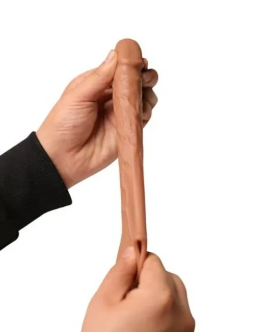 Penextender Testis Girişli Realistik Penis Kılıfı – Sıvı Silikon, Et Dokulu
