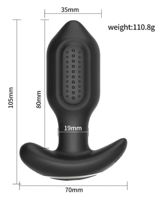 Sledgehammer Swing Siyah Uygulama Kontrollü Anal Plug alternatif görünüm