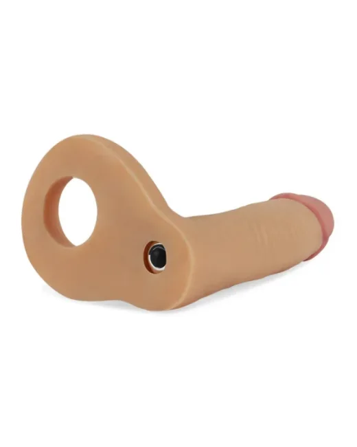 Titreşimli, gerçekçi 6.25 inç kayışlı anal dildo ile onun zevkini ikiye katlayın.