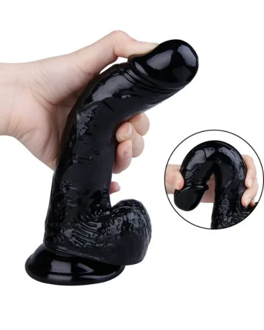 20 cm Siyah Dildo – Medikal Silikon – 330 g