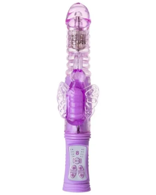 Serk High-Tech İleri Geri Haraketli Klitoral Uyarıcı Vibratör mor, 24,5 cm – TPE, İtmeli