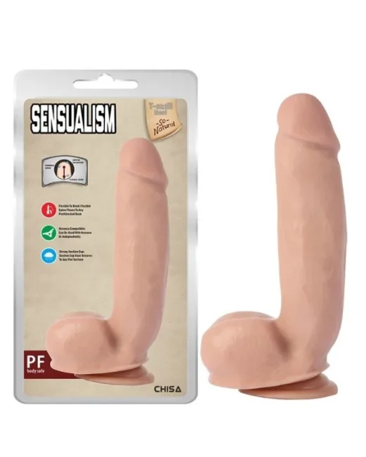 Sensualism 21 cm Kıkırdaklı Gerçekçi Dildo – Medikal Silikon