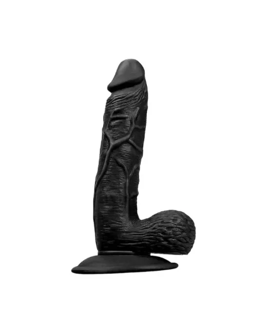 Realistik Testisli Dildo 18 cm – Hissedilir Damarlı, Vantuzlu – 3,4 cm Kalınlık