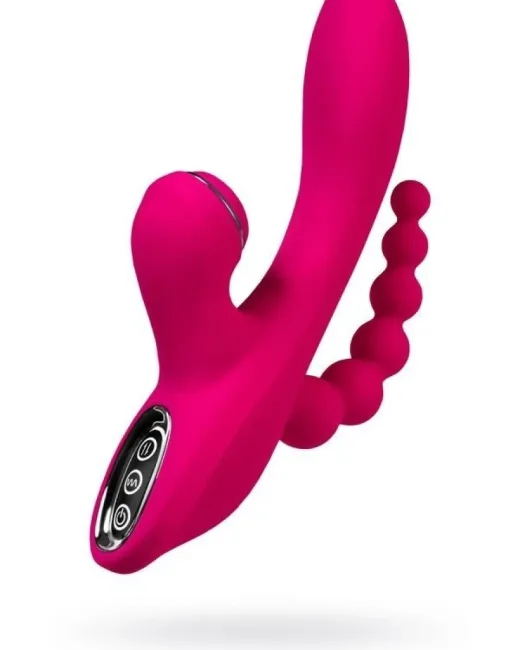 Jos TRIPLING 3'ü 1 Arada 21 cm Vibratör – Silikon, Şarjlı