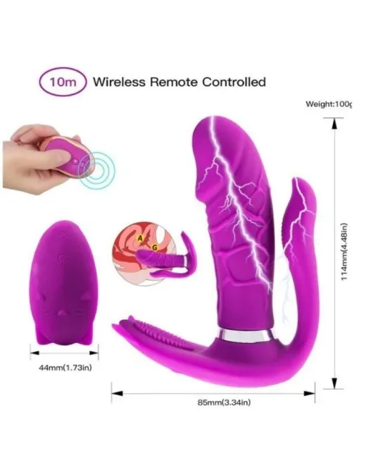 3'ü 1 Arada Uzaktan Kumandalı Giyilebilir Clitoris ve G-Spot Titreşimli Vibratör alternatif görünüm