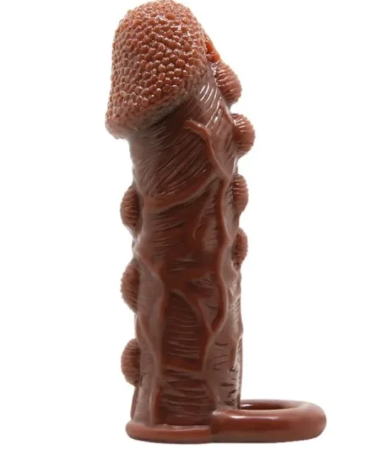 3 cm Uzatmalı Damarlı Penis Kılıfı Esmer alternatif görünüm