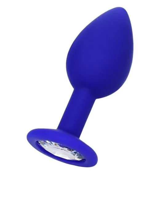 Brilliant Anal Plug Mavi beyaz kristalli 7 cm 26 g – Silikon
