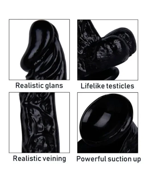 27 cm Siyah Dildo – Medikal Silikon – 5,5 cm Kalınlık