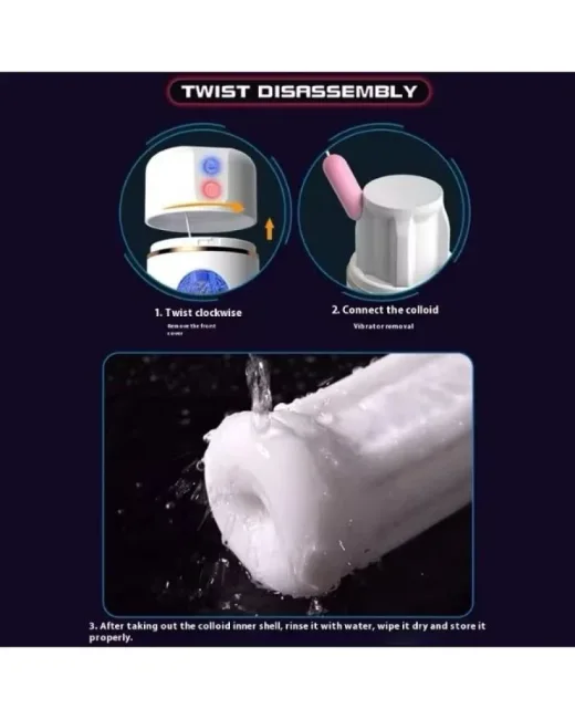 USB Şarjlı 10 Mod Titreşimli Sesli Akıllı Mastürbatör Siyah