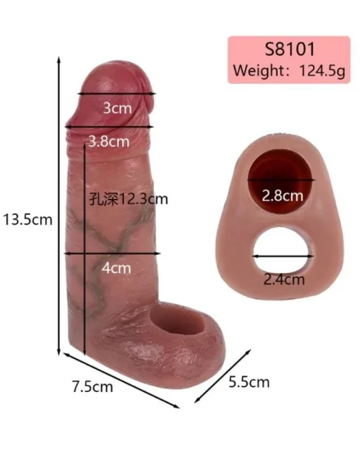 Dolgulu Testis Geçmeli Penis Kılıfı – Testisli alternatif görünüm