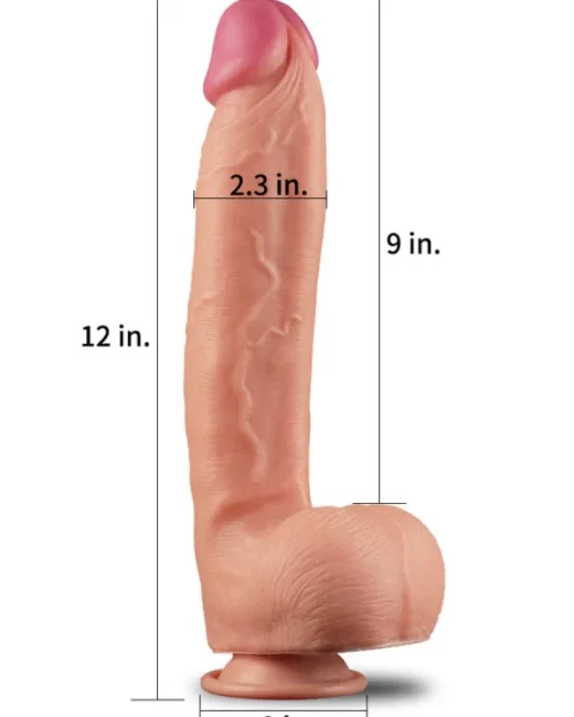 Love Toy King Boyutlu Çift Katmanlı Silikon Dildo – Gerçekçi Doku, Dev Tatmin! – Hissedilir Damarlı