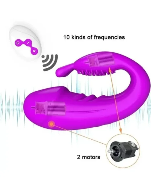 Kablosuz Kumandalı Şarjlı 2 in 1 Giyilebilir Rabbit Mini Vibratör – Silikon