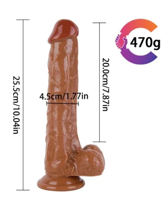25,5 cm Kahverengi Dildo – Medikal Silikon