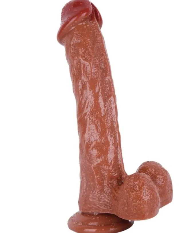 19,6 cm Kahverengi Dildo – Medikal Silikon