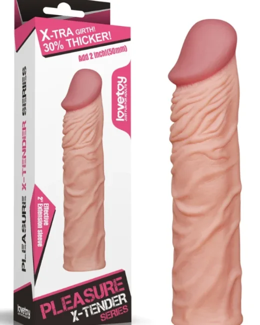 Add 2" Pleasure X Tender Ten Rengi Penis Kılıfı Rengi – Hissedilir Damarlı