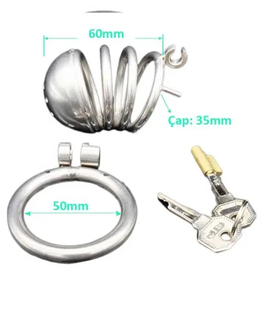 BDSM Paslanmaz Çelik Penis Kafesi – Tasarım 02
