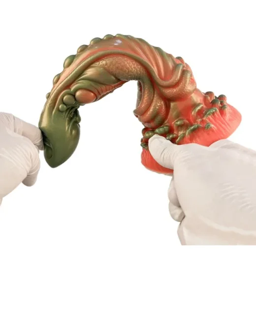 Kırmızı Yeşil Canavar Dildo – Silikon
