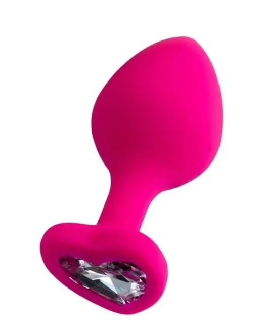 Diamond Heart Anal Plug Pembe 8 cm – Silikon